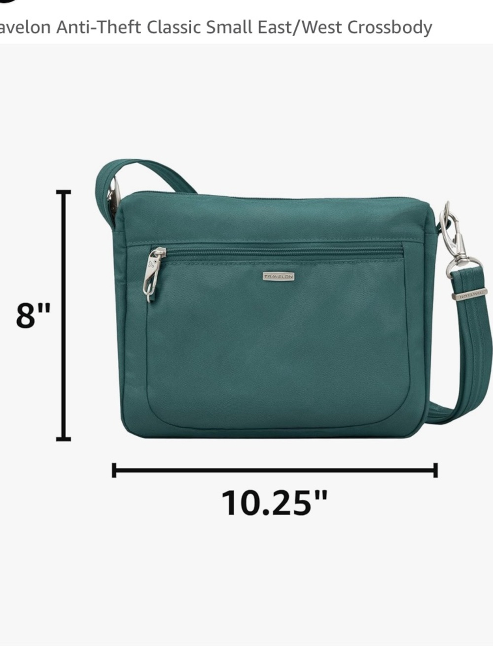 Travelon Teal Blue Crossbody Bag - Picture 5 of 10